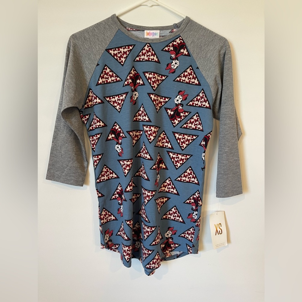 LuLaRoe Randy NWT Disney Minnie Mouse Top R22 xs NWT